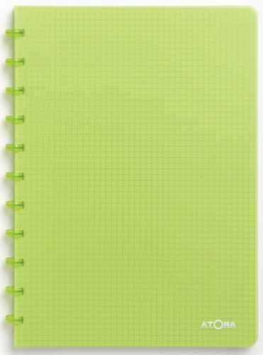 Atoma Trendy cahier, ft A4, 144 pages, quadrillé 5 mm, transparant groen
