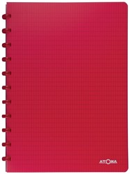 Atoma Trendy cahier, ft A4, 144 pages, commercieel quadrillé, transparant rood