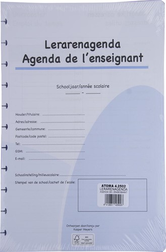 Atoma recharge pour agenda de l'enseignant, A4