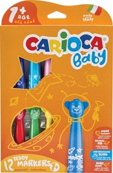 Carioca feutre Baby Teddy, boîte de 12 pièces en couleurs assorties
