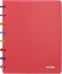 Atoma Tutti Frutti cahier, ft A5, 144 pages, commercieel quadrillé, transparant rood
