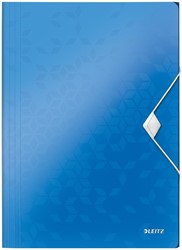 Leitz WOW elastomap met 3 kleppen, uit PP, ft A4, blauw