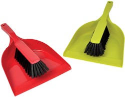 Stofblik met handveger, uit PVC, geassorteerde kleuren
