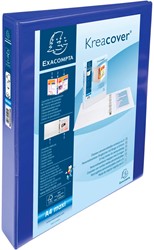 Exacompta Kreacover classeur bleu 4 anneaux de 25 mm