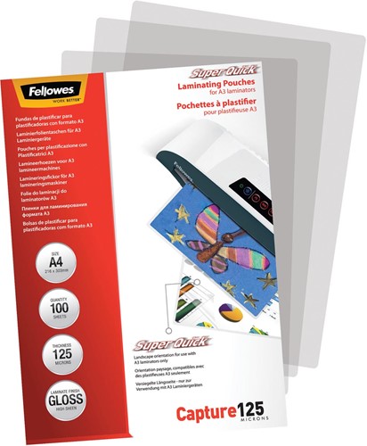 Fellowes lamineerhoes Capture125 Super Quick ft A4, 250 micron (2 x 125 micron), pak van 100 stuks-3