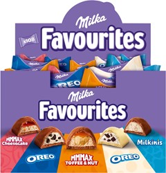 Milka favourites chocolat, boîte de 108 pièces (1 kg)