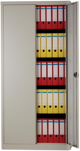 Bisley armoire à portes battantes, ft 195 x 91,4 x 40 cm (h x l x p), 4 tablettes, gris-2