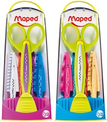 Maped ciseaux à cranter Créa cut, blister de 1 monture de ciseaux, 5 jeux de lames interchangeables
