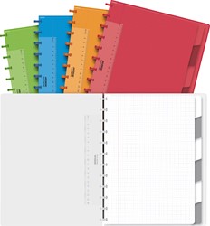 Adoc Colorlines schrift, ft A4, 144 bladzijden, geruit 5 mm, geassorteerde kleuren