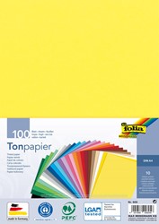 Folia gekleurd papier à dessin, 120 g, ft 21 x 29,7 cm, A4, couleurs assorties, paquet de 100 feuilles