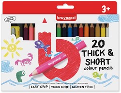 Bruynzeel Kids korte dikke kleurpotloden, set van 20 stuks in geassorteerde kleuren