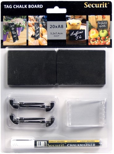 Securit petite ardoise ft A8, paquet de 20 pièces