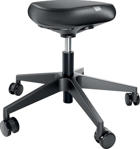 Leitz Ergo actieve Zitkruk met comfortzitting, met wieltjes, zwart