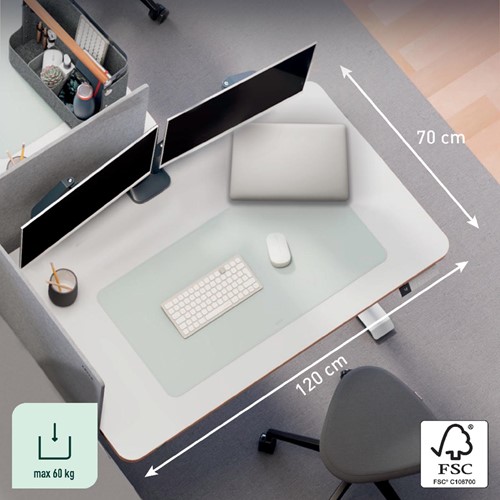 Leitz Ergo Zit/Sta bureau, ft blad 120 x 70 cm, elektrisch, op voet-2