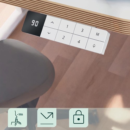 Leitz Ergo Zit/Sta bureau, ft blad 120 x 70 cm, elektrisch, op voet-1