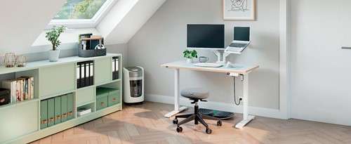 Leitz Ergo Zit/Sta bureau, ft blad 120 x 70 cm, elektrisch, op voet-2