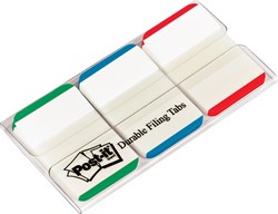 Post-it Index Strong, ft 25,4 x 38 mm, blanc avec bord coloré, 3 couleurs, 22 cavaliers par couleur