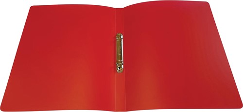 Alpha classeur à anneaux, pour ft A4, en PP, 2 anneaux de 16 mm, rouge tranparent-2