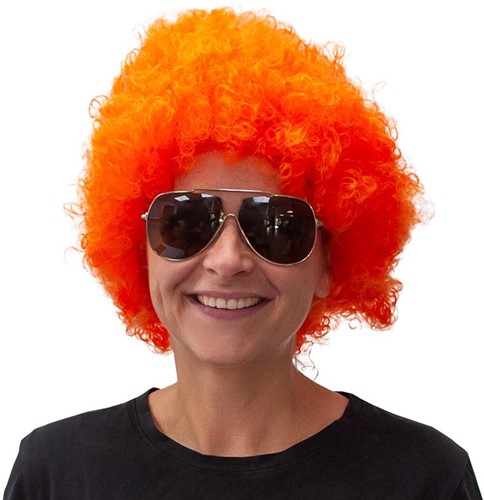 Perruque orange, bouclé