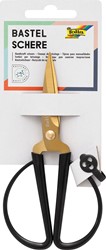 Folia ciseaux de bricolage, ft 14,5 cm, bouts pointus, inox, noir, blister de 1 pièce