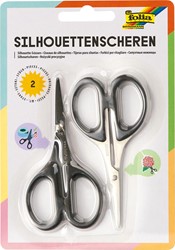 Folia ciseaux silhouet, ft 10,5 cm, bouts pointus, noir, blister de 2 pièces