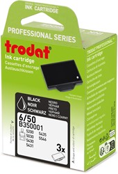 Trodat tampon encreur de rechange, pour cachet 5430/5430L, blister de 3 pièces, noir