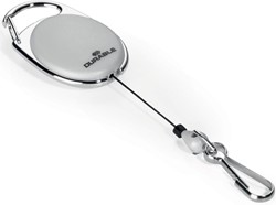 Durable Style enrouleur avec mousqueton, gris