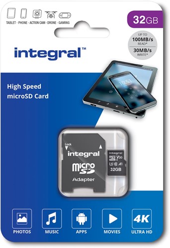 Integral carte mémoire microSDXC V30, 32 Go-2