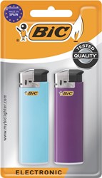 BIC Maxi briquet electronique, couleurs assorties, blister de 2 pièces