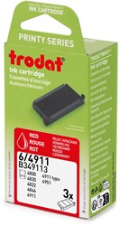 Trodat tampon encreur de rechange, pour cachet 4911/4820/4822/4846, blister de 3 pièces, rouge