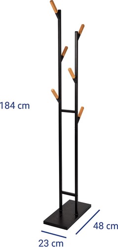 MAUL porte-manteau Rima, en métal, hauteur 183 cm, 6 patères amovibles, brun/noir-2