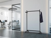 MAUL kledingrek samba mobiel, ft 115 x 173 x 51 cm, max. 40 kg, met 8 haken, zwart RAL9004-1