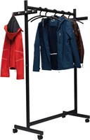 MAUL kledingrek samba mobiel, ft 115 x 173 x 51 cm, max. 40 kg, met 8 haken, zwart RAL9004-3