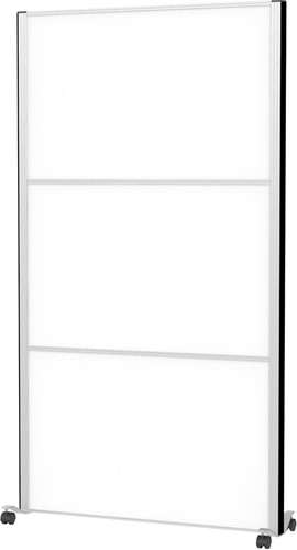 MAULconnecto cloison, 3 x tableau blanc, cadre argent, mobile
