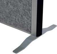 MAULconnecto scheidingswand, 1 x whiteboard, 1 x textiel, 1 x donkergrijs, frame zilver, voet-1