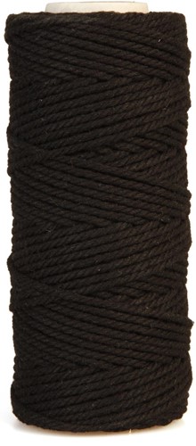 Bouhon cordon coton macramé 200 g , ca.130 m, épaisseur: 2 mm, noir