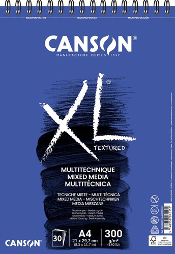 Canson album XL Mix Media 300 g/m² ft A4, bloc de 30 feuilles