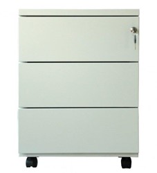 Mobiele ladenblok, 3 laden, wit