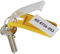Durable porte-clés Key Clip, jaune, paquet de 6 pièces