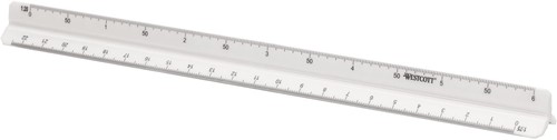 Westcott echelle de réduction, 30 cm, 1:20; 1:25; 1:50; 1:75; 1:100 et 1:125