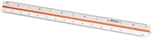 Westcott echelle de réduction, 30 cm, 1:2,5; 1:5, 1:10; 1:20; 1:50 et 1:100