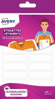Avery Family étiquettes vêtements, ft 4,5 x 1,3 cm, blanc, sachet brochable avec 36 étiquettes
