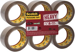 Scotch verpakkingsplakband Heavy, ft 50 mm x 66 m, bruin, pak van 6 stuks