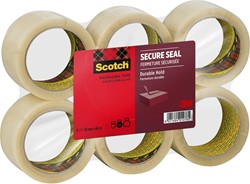 Scotch ruban d'emballage Secure Seal, ft 50 mm x 66 m, transparent, paquet de 6 pièces