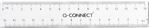 Q-CONNECT meetlat, transparant polystereen, 15 cm