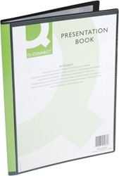 Q-CONNECT protège-documents personnalisable  A4 20 pochettes noir