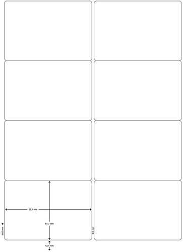 Q-CONNECT étiquettes, blanc, coins arrondis, 99,1 x 67,7 mm, 100 feuilles, 8 étiquettes par feuille-2