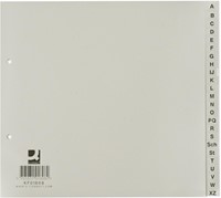 Q-CONNECT tabbladen, ft 21 x 23 cm, PP, 2-gaatsperforatie, set van A-Z, grijs