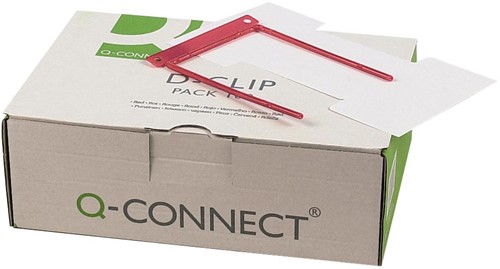 Q-CONNECT relieur D-clip, boîte de 100 pièces, rouge-3
