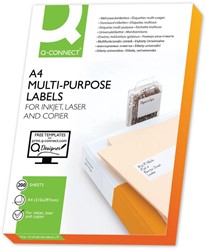 Q-CONNECt étiquettes, blanc, coins carrés, 105 x 148,5 mm, 200 feuilles, 4 étiquettes par feuille